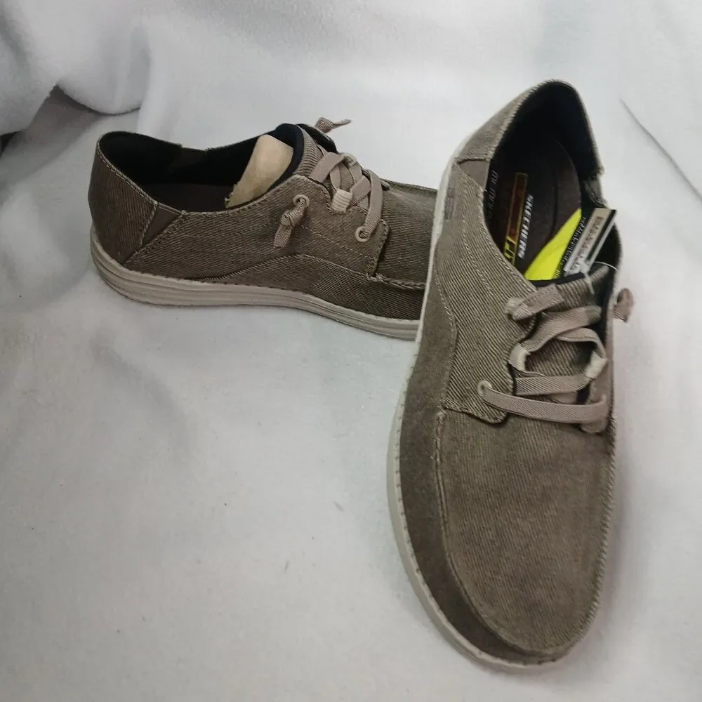 Skechers Streetwear Melson Volgo Mens Size 8 Brown Memory Foam Oxford Ties Ups